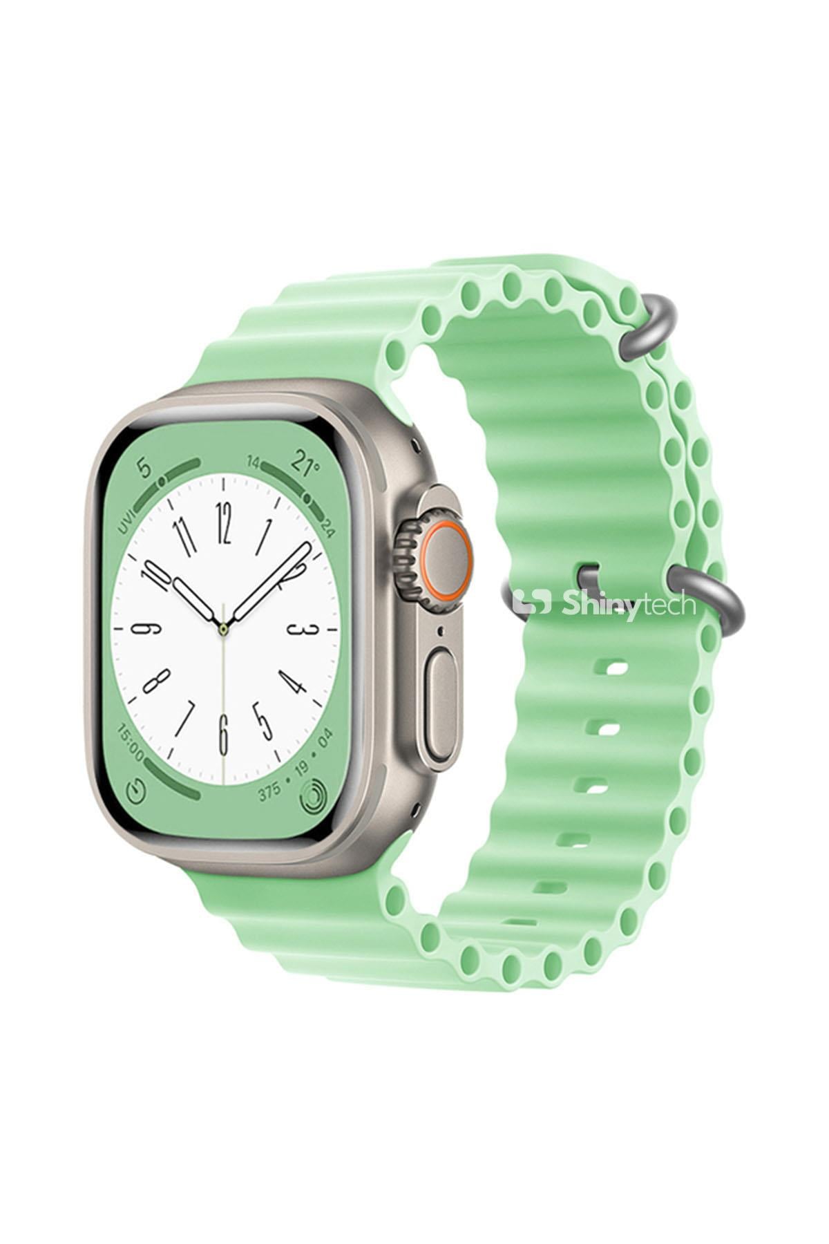 Apple Watch Uyumlu Ocean Loop Kordon Açık Yeşil