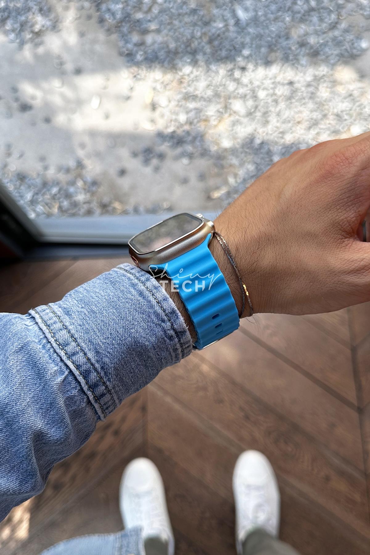 Apple Watch Uyumlu Ocean Loop Kordon Gök Mavisi