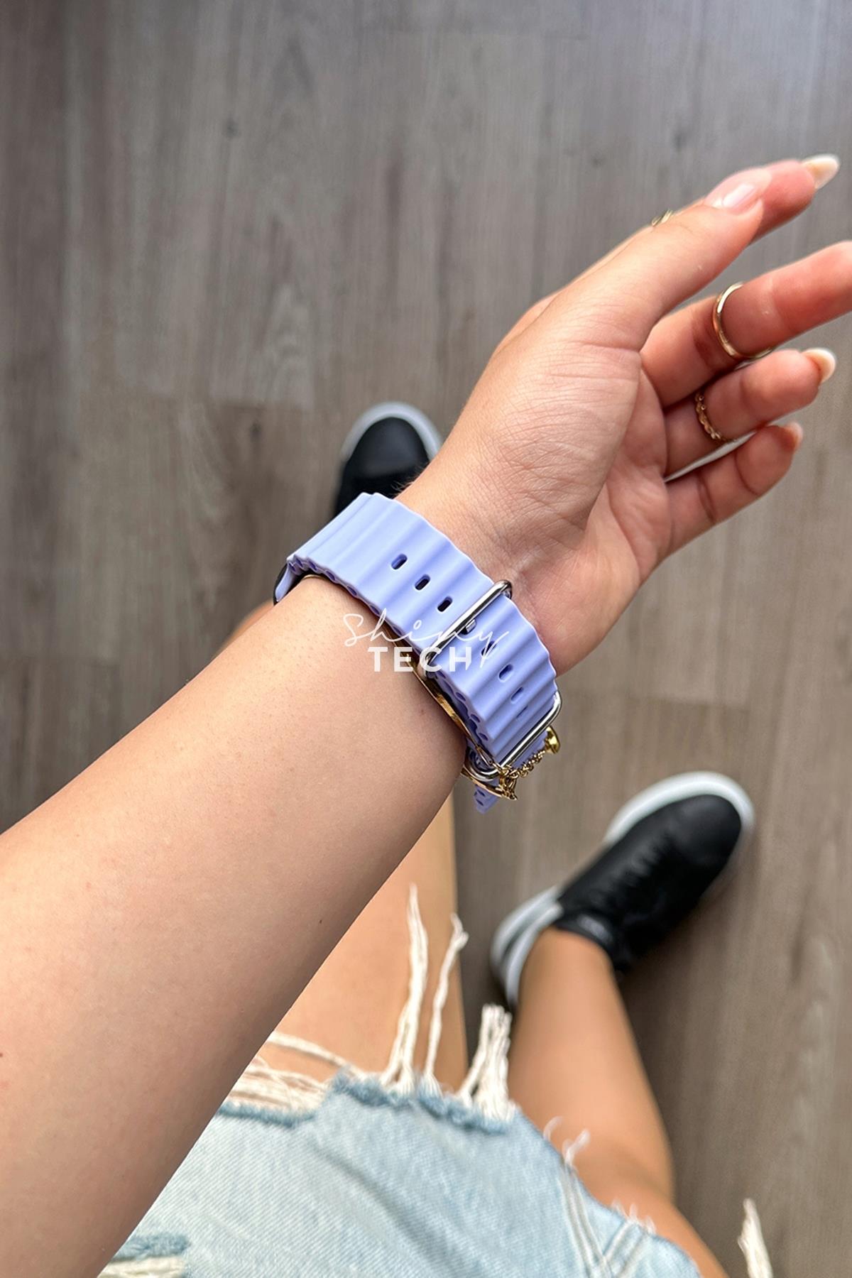 Apple Watch Uyumlu Ocean Loop Kordon Lila