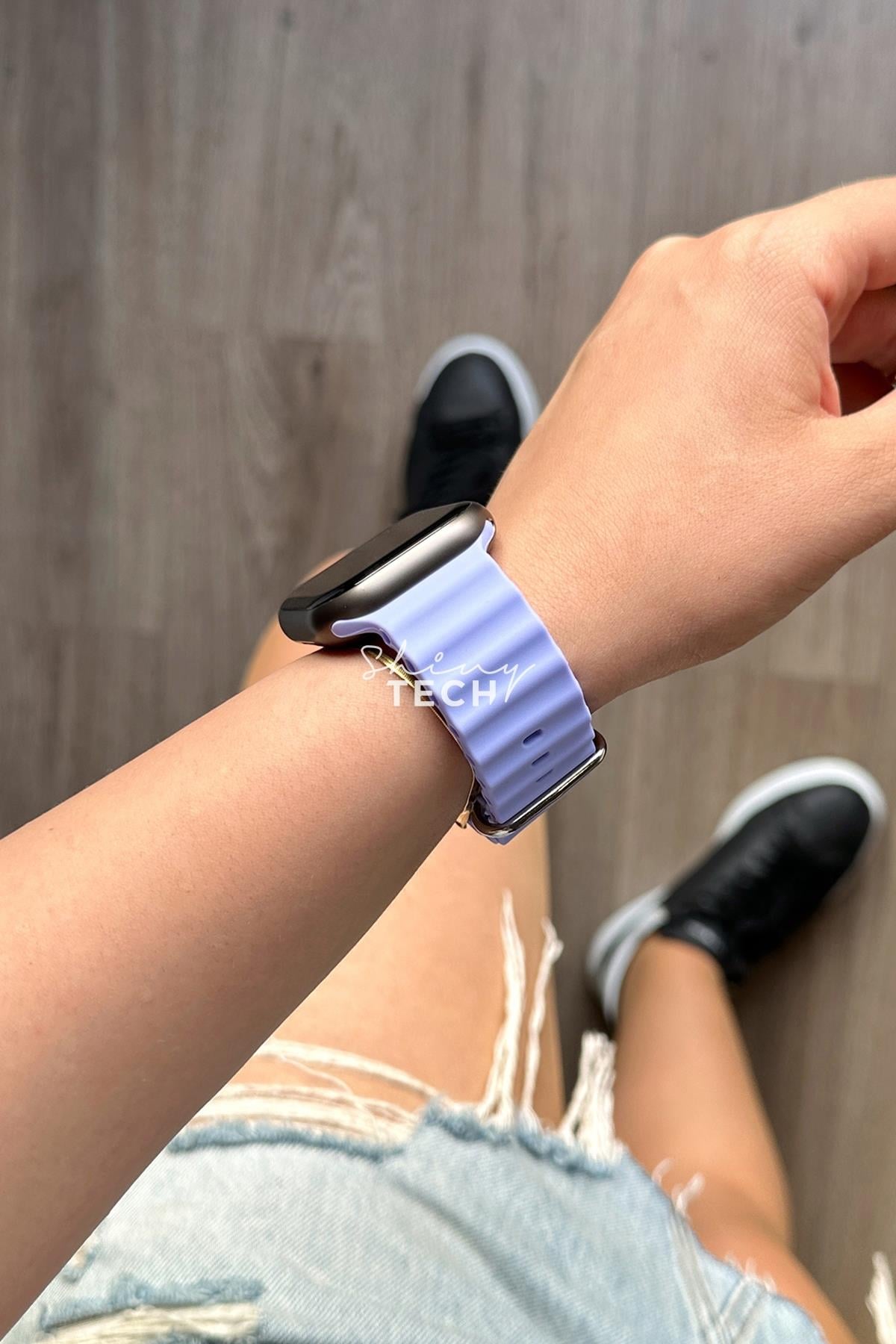 Apple Watch Uyumlu Ocean Loop Kordon Lila