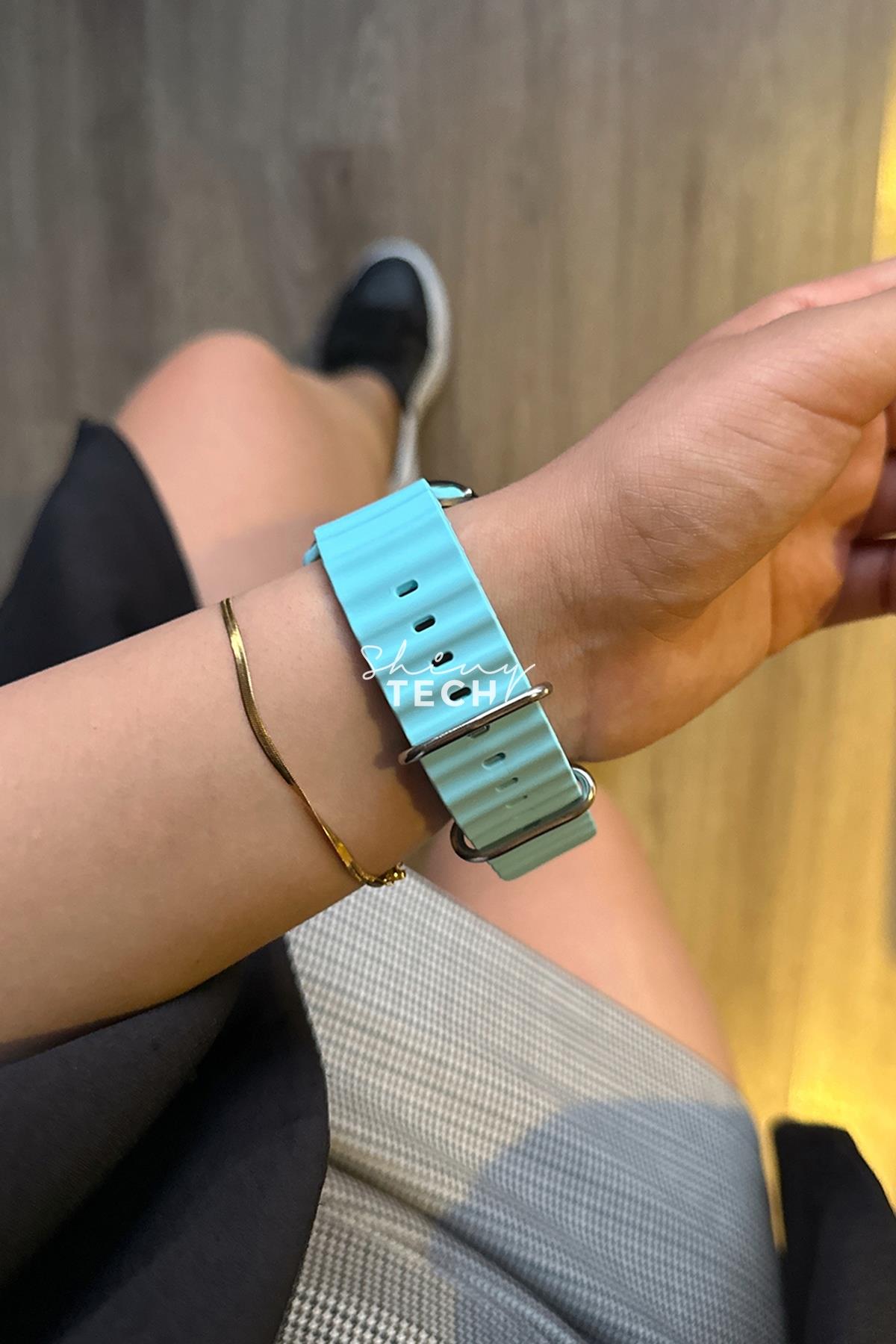 Apple Watch Uyumlu Ocean Loop Kordon Turkuaz