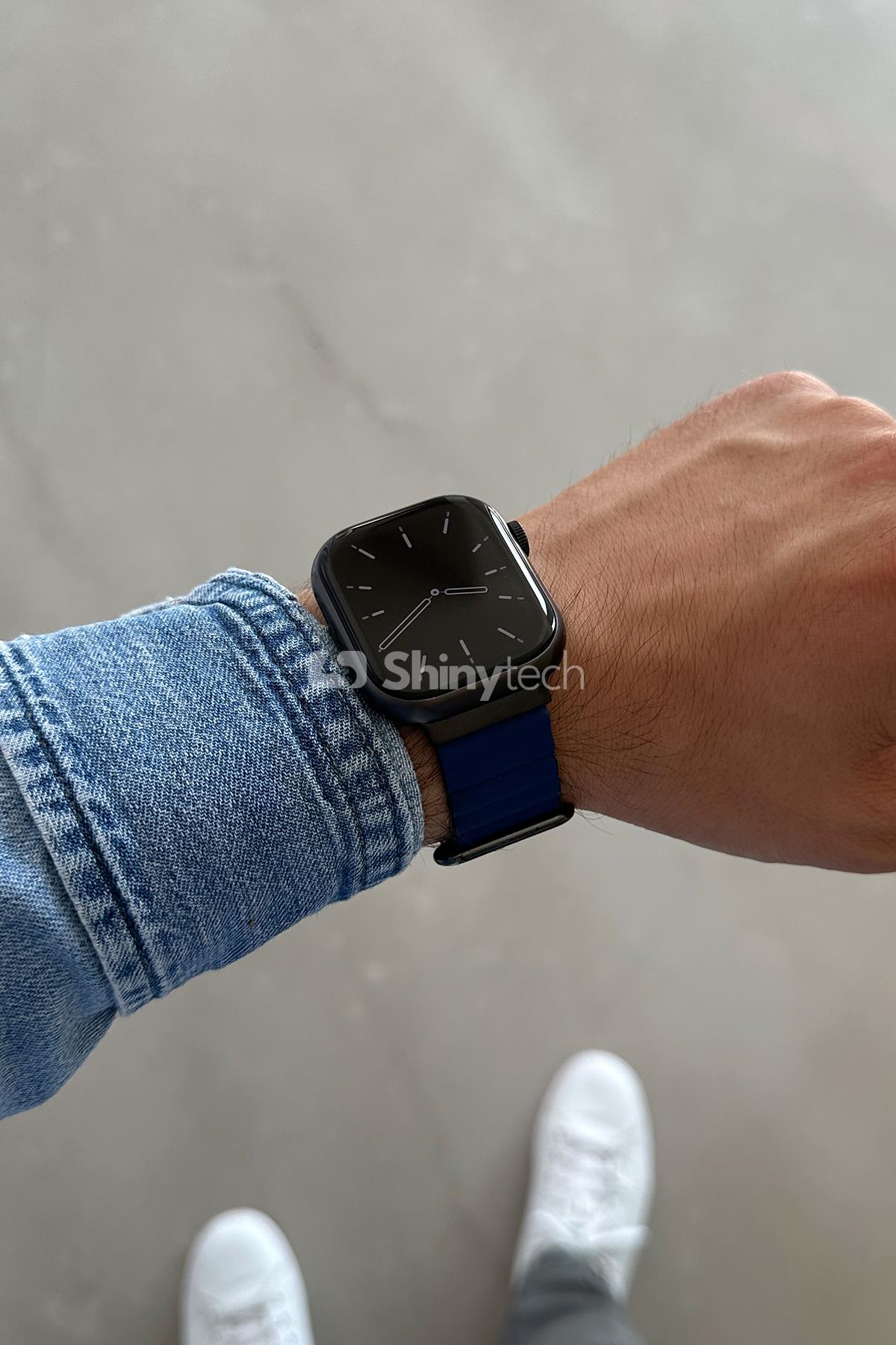 Apple Watch Uyumlu Premium Deri Loop Gece Mavisi