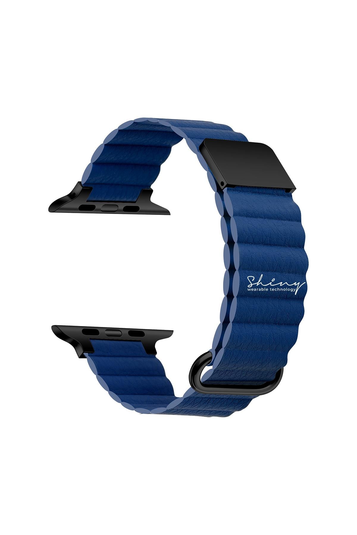 Apple Watch Uyumlu Premium Deri Loop Gece Mavisi