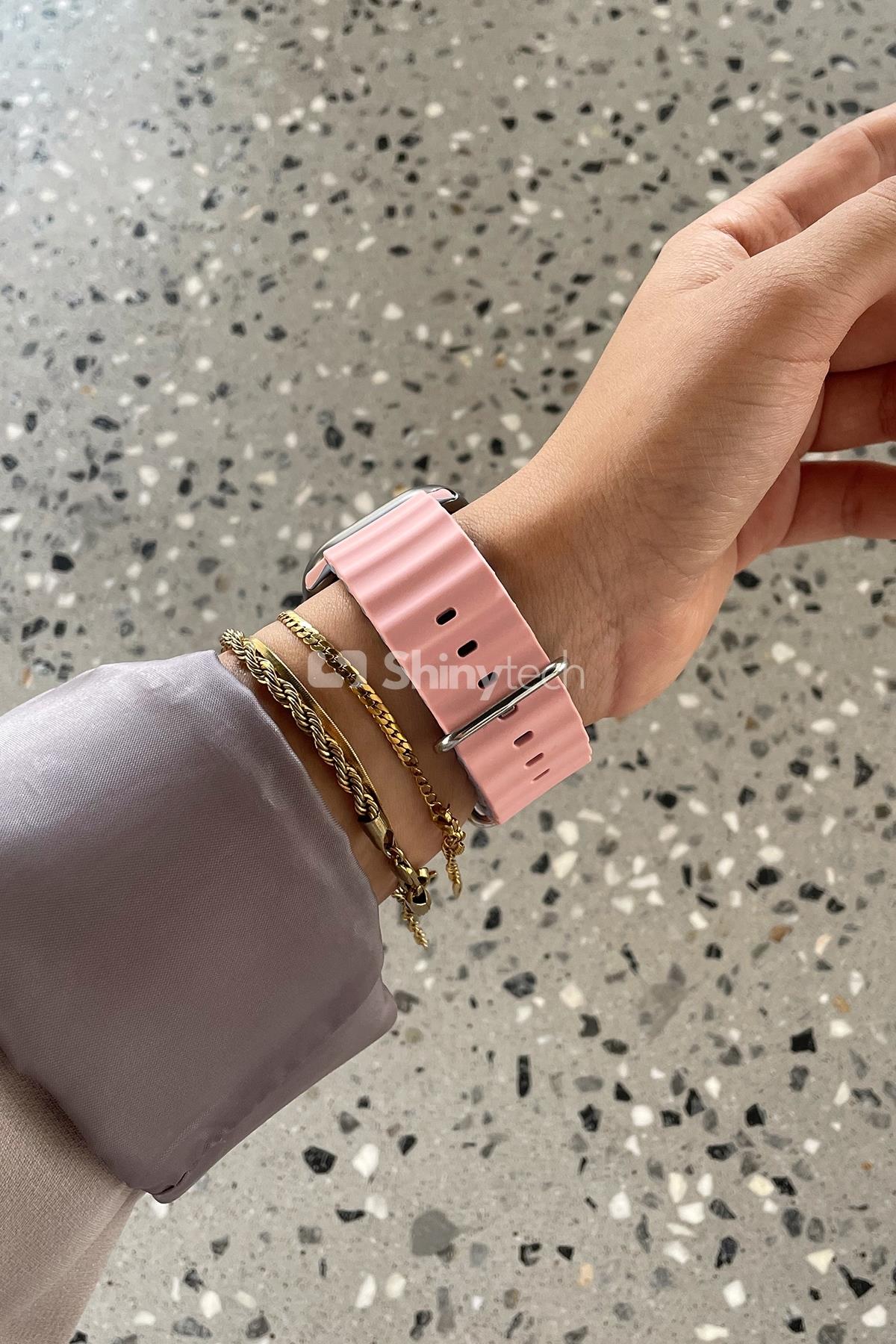 Apple Watch Uyumlu Renkli Ocean Loop Kordon Kum Pembesi/Mavi