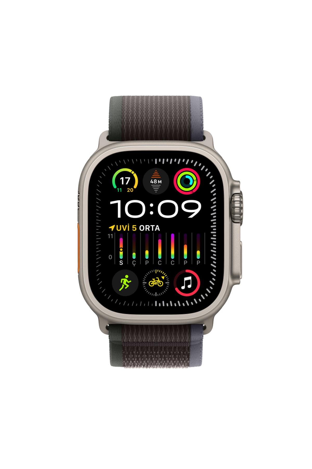 Apple Watch Uyumlu Trail Loop Kordon Mavi/Siyah