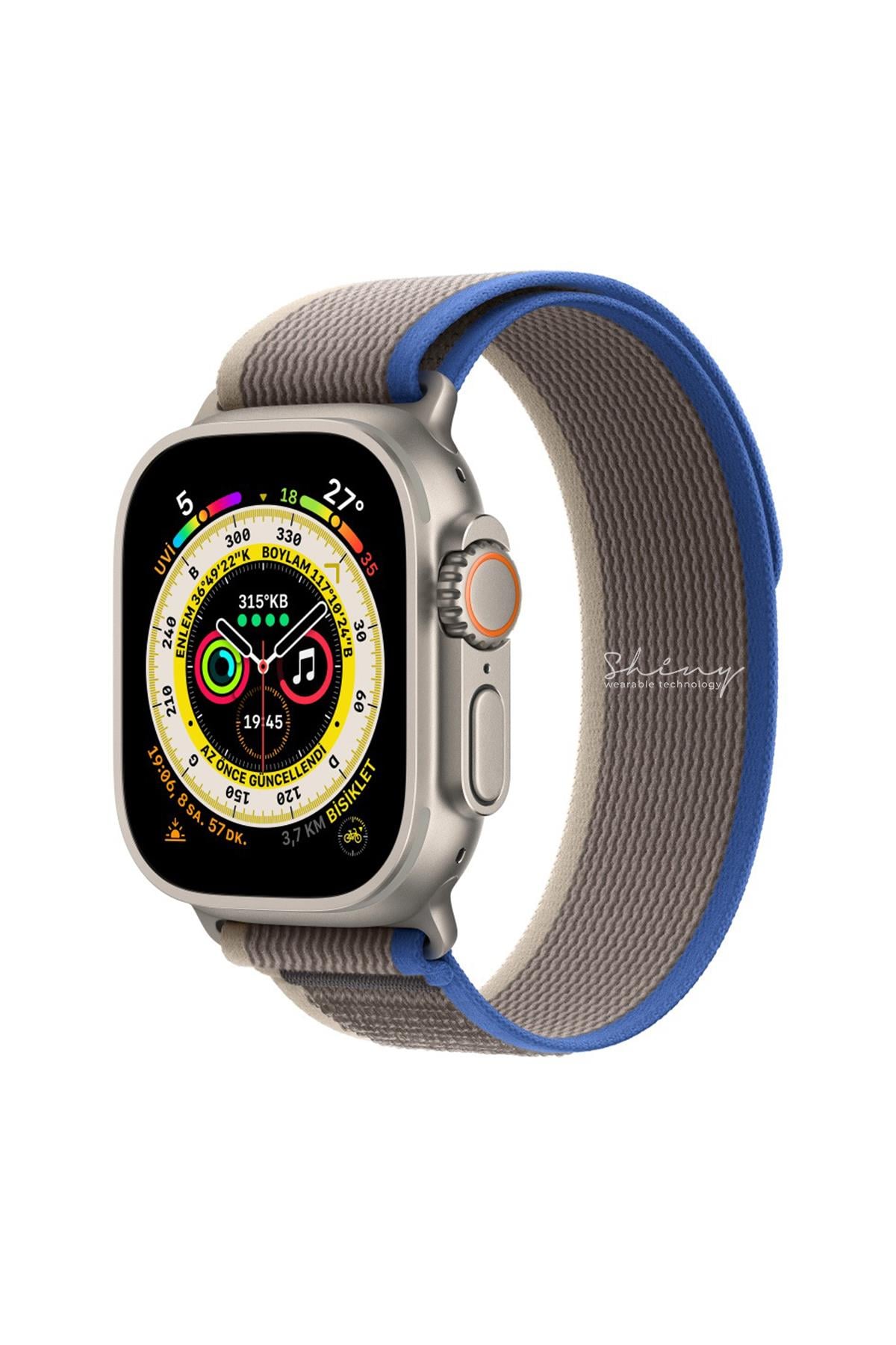 Apple Watch Uyumlu Trail Loop Kordon Mavi/Gri