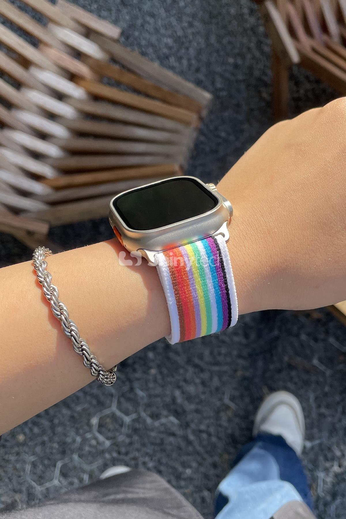 Apple Watch Uyumlu Trail Loop Kordon Pride (Rainbow)