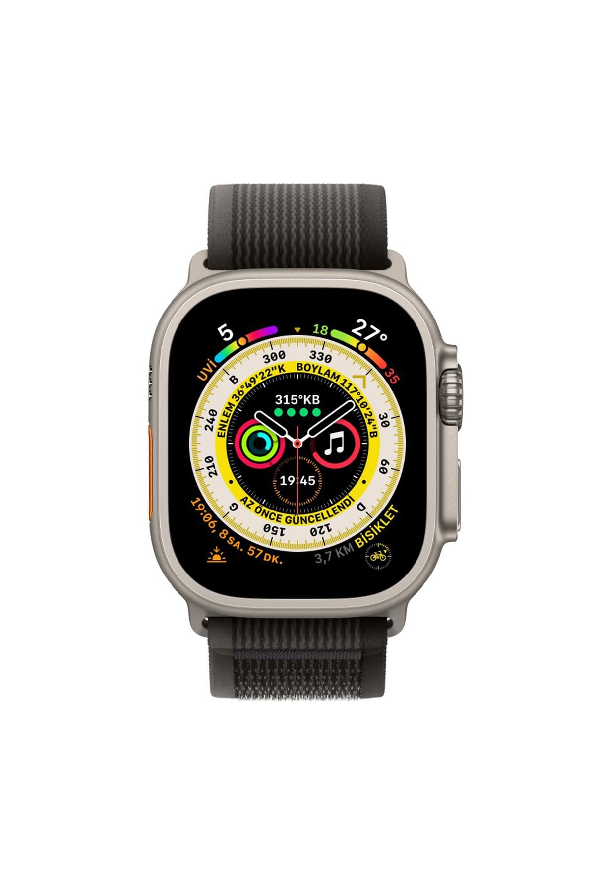 Apple Watch Uyumlu Trail Loop Kordon Siyah/Gri
