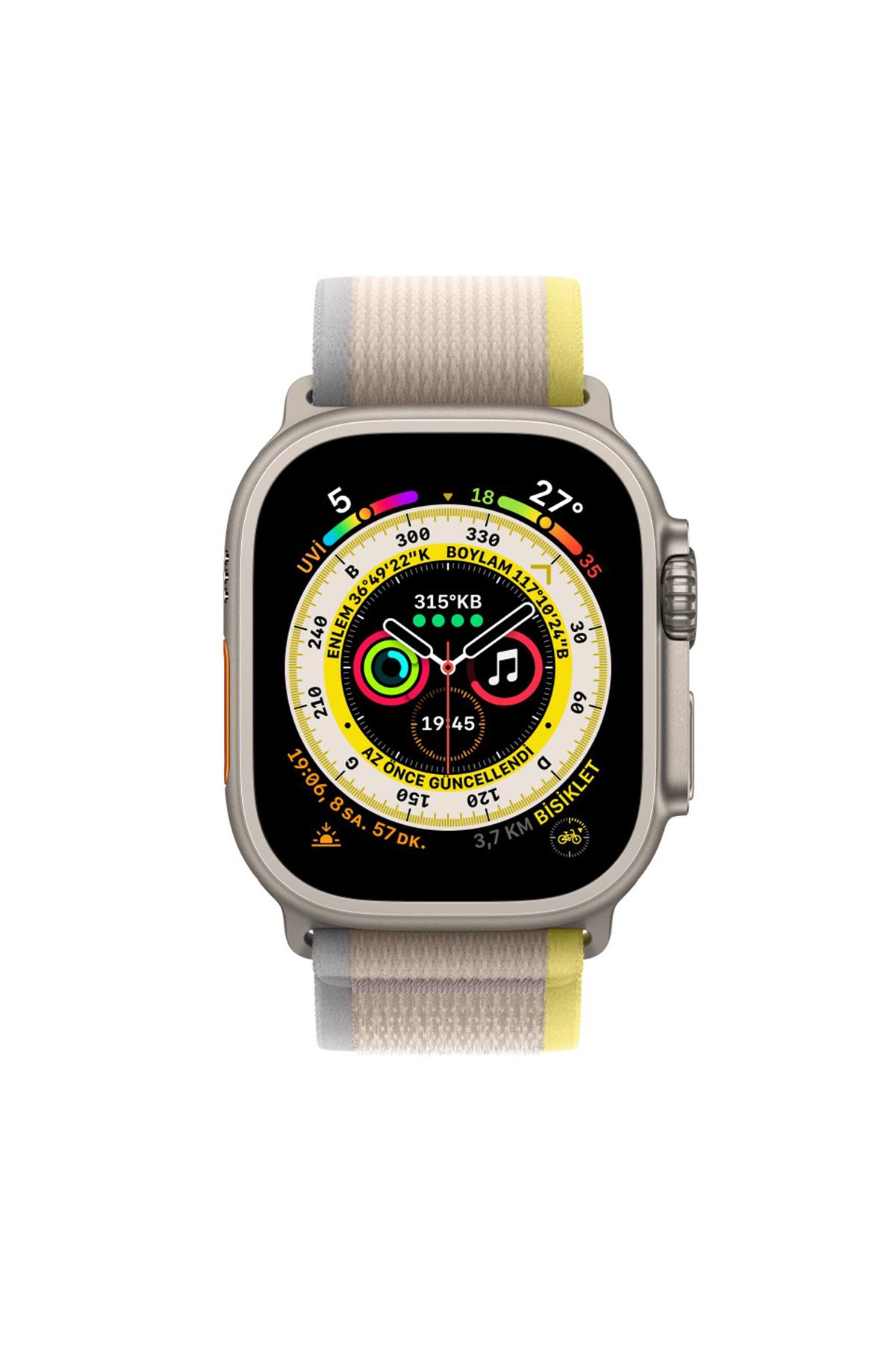 Apple Watch Uyumlu Trail Loop Kordon Sarı/Bej