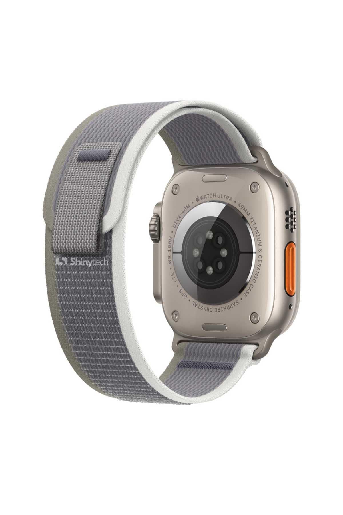 Apple Watch Uyumlu Trail Loop Kordon Yeşil/Gri