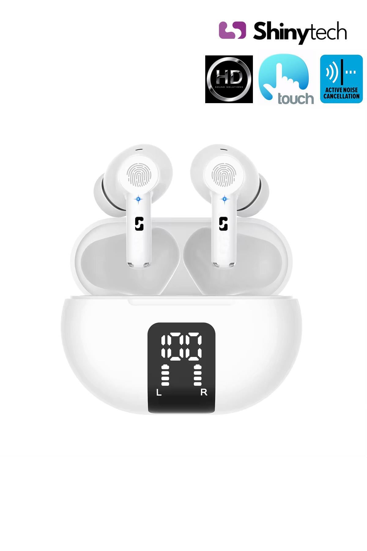Shinytech ST-70 ANC Bluetooth 5.3 Kablosuz Kulak İçi Kulaklık Beyaz