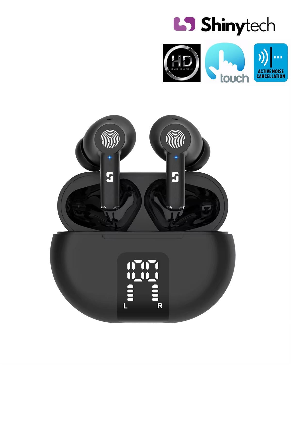 Shinytech ST-70 ANC Bluetooth 5.3 Kablosuz Kulak İçi Kulaklık Siyah
