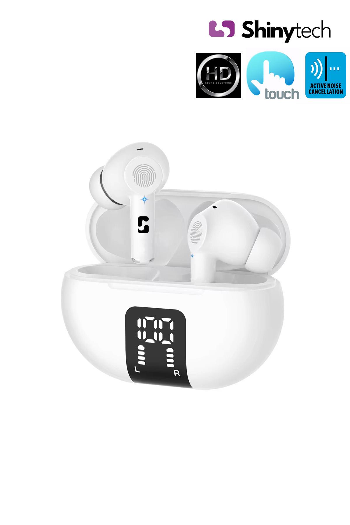 Shinytech ST-70 ANC Bluetooth 5.3 Kablosuz Kulak İçi Kulaklık Beyaz