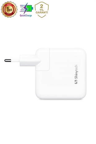 35W Çift Çıkışlı Şarj Adaptörü 35W Şarj Aleti Beyaz