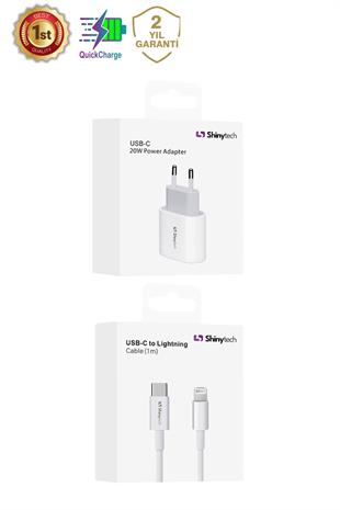 Apple iPhone Şarj Aleti 20W Şarj Adaptörü Lighting Kablo Beyaz