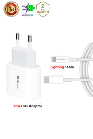 Apple iPhone Şarj Aleti 20W Şarj Adaptörü Lighting Kablo Beyaz