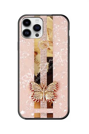 Apple iPhone Uyumlu 3d Kelebek Objeli Telefon Kılıfı Pembe