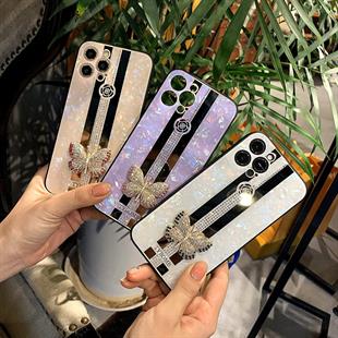 Apple iPhone Uyumlu 3d Kelebek Objeli Telefon Kılıfı Mor