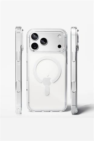 Apple iPhone Uyumlu Animasyonlu MagSafe Şeffaf Slim Sararmayan Kılıf Şeffaf