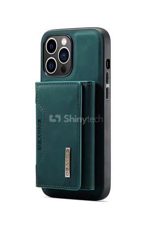 Apple iPhone Uyumlu Ayrılabilen Cüzdanlı Deri Telefon Kılıfı Yeşil