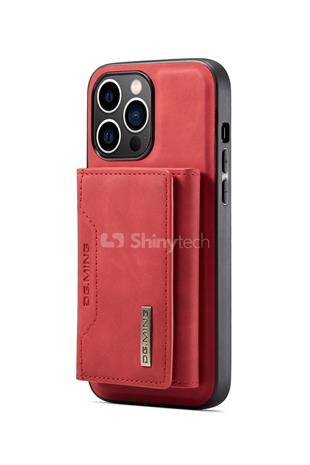 Apple iPhone Uyumlu Ayrılabilen Cüzdanlı Deri Telefon Kılıfı Kırmızı