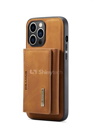 Apple iPhone Uyumlu Ayrılabilen Cüzdanlı Deri Telefon Kılıfı Taba