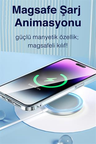 Apple iPhone Uyumlu Gradyan Renkli Magsafe Kılıf Turuncu