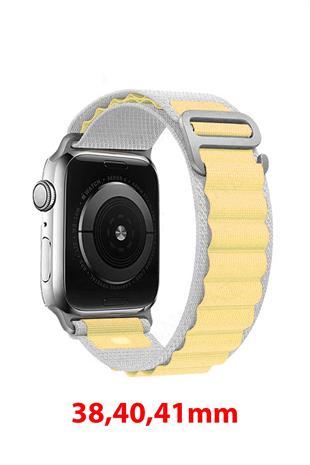 Apple Watch Uyumlu Alpine Loop Kordon Gri/Sarı