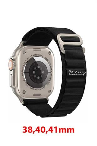 Apple Watch Uyumlu Alpine Loop Kordon Siyah