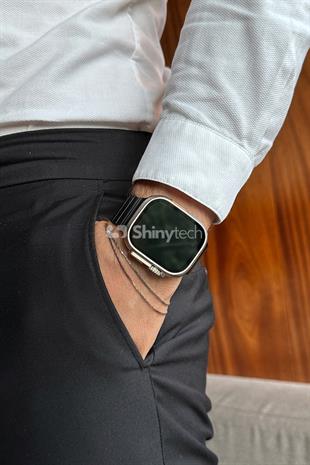 Apple Watch Uyumlu Baklalı Çelik Kordon Siyah