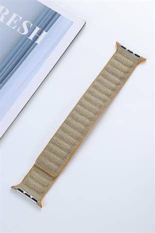 Apple Watch Uyumlu Baklalı Denim Loop Kordon Açık Yeşil