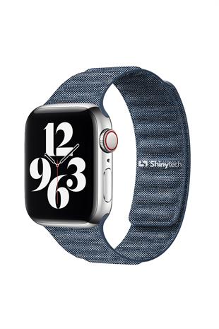 Apple Watch Uyumlu Baklalı Denim Loop Kordon Lacivert