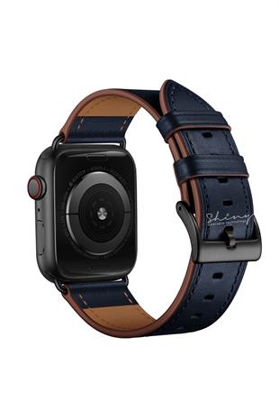 Apple Watch Uyumlu Hakiki Deri Kordon Lacivert