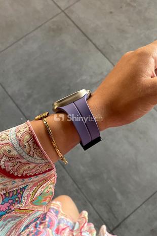 Apple Watch Uyumlu Manyetik Klipsli Silikon Kordon Mor