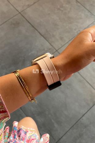 Apple Watch Uyumlu Manyetik Klipsli Silikon Kordon Kum Pembesi