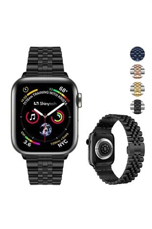 Apple Watch Uyumlu Modern Jubile Çelik Kordon Siyah