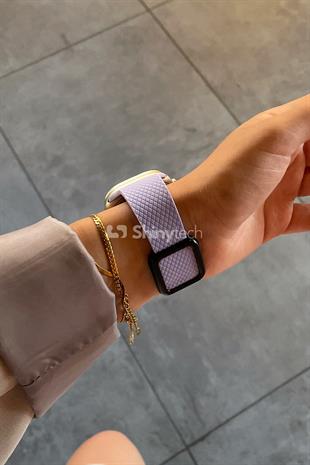 Apple Watch Uyumlu Modern Tokalı Kordon Lila