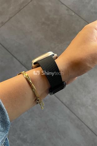 Apple Watch Uyumlu Modern Tokalı Kordon Siyah