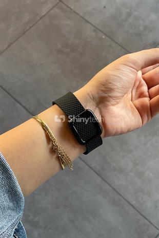 Apple Watch Uyumlu Modern Tokalı Kordon Siyah
