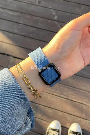Apple Watch Uyumlu Modern Tokalı Kordon Violet Mavi