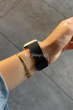 Apple Watch Uyumlu Modern Tokalı Kordon Siyah