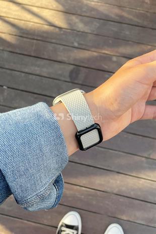 Apple Watch Uyumlu Modern Tokalı Kordon Açık Gri