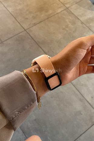 Apple Watch Uyumlu Modern Tokalı Kordon Pembe