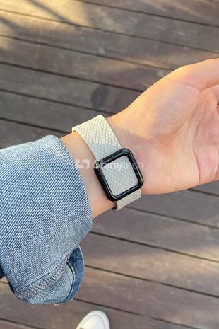 Apple Watch Uyumlu Modern Tokalı Kordon Açık Gri