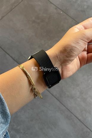Apple Watch Uyumlu Modern Tokalı Kordon Siyah