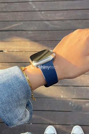 Apple Watch Uyumlu Modern Tokalı Kordon Lacivert
