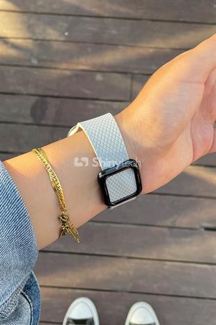 Apple Watch Uyumlu Modern Tokalı Kordon Açık Gri