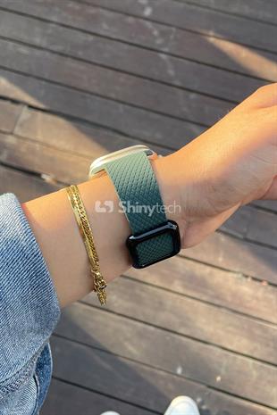 Apple Watch Uyumlu Modern Tokalı Kordon Zeytin Yeşili