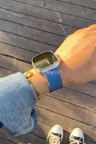 Apple Watch Uyumlu Modern Tokalı Kordon Violet Mavi