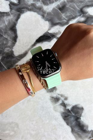Apple Watch Uyumlu Ocean Loop Kordon Açık Yeşil